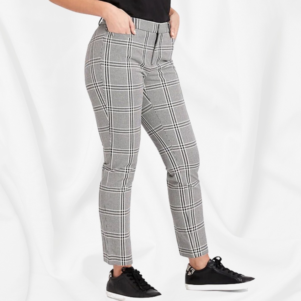 BANANA REPUBLIC Women's Sloan Pant in Grey Plaid￨Size US 2